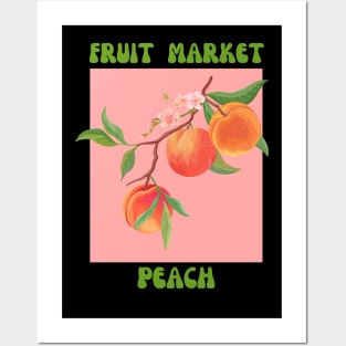 Fruit market peach Posters and Art